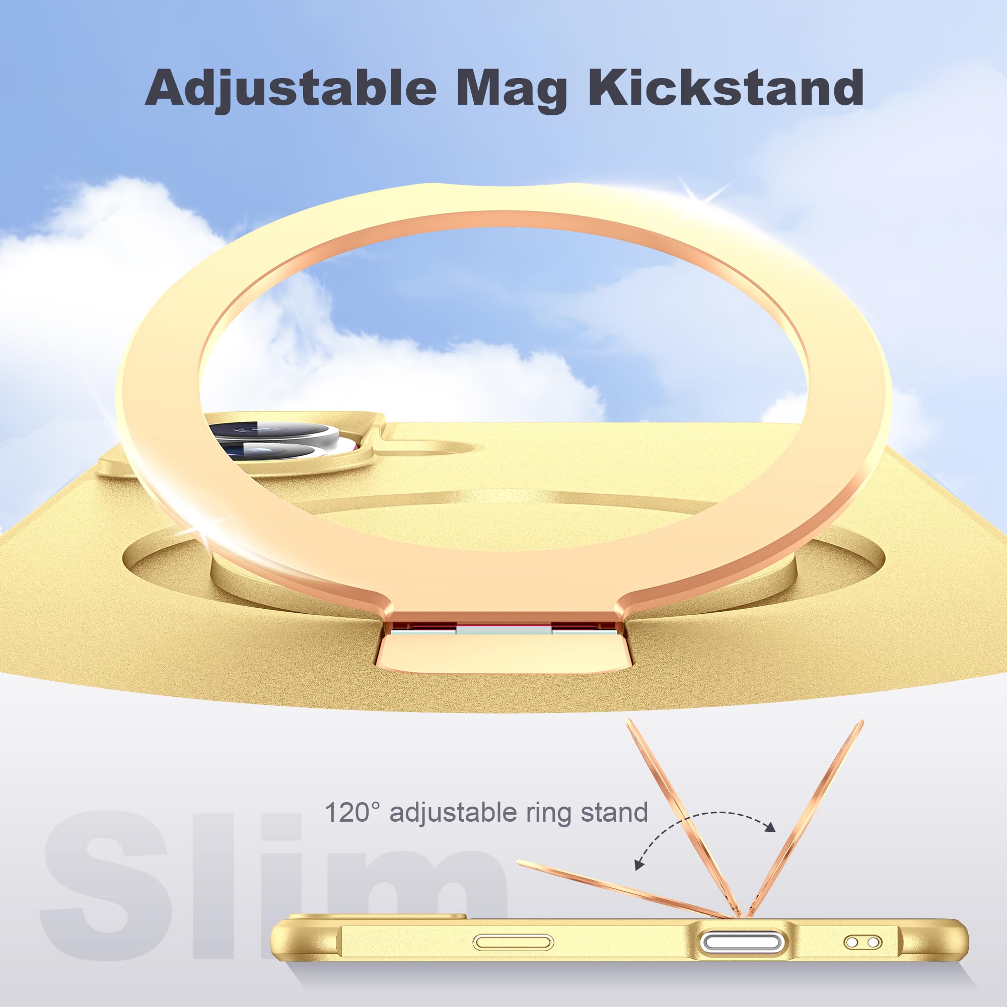 Foto 7 pulgar | Funda De Teléfono Tianli Diseñada Para Iphone 16 Plus Con Soporte Anular - Venta Internacional.