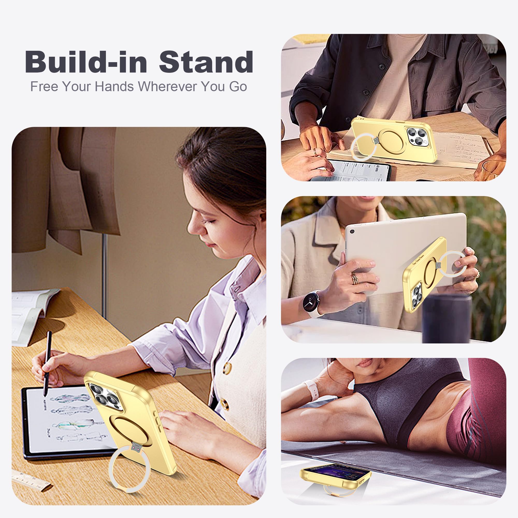 Foto 4 pulgar | Funda De Teléfono Tianli Para Iphone 15 Pro Max Con Soporte De Anillo Magnético - Venta Internacional.
