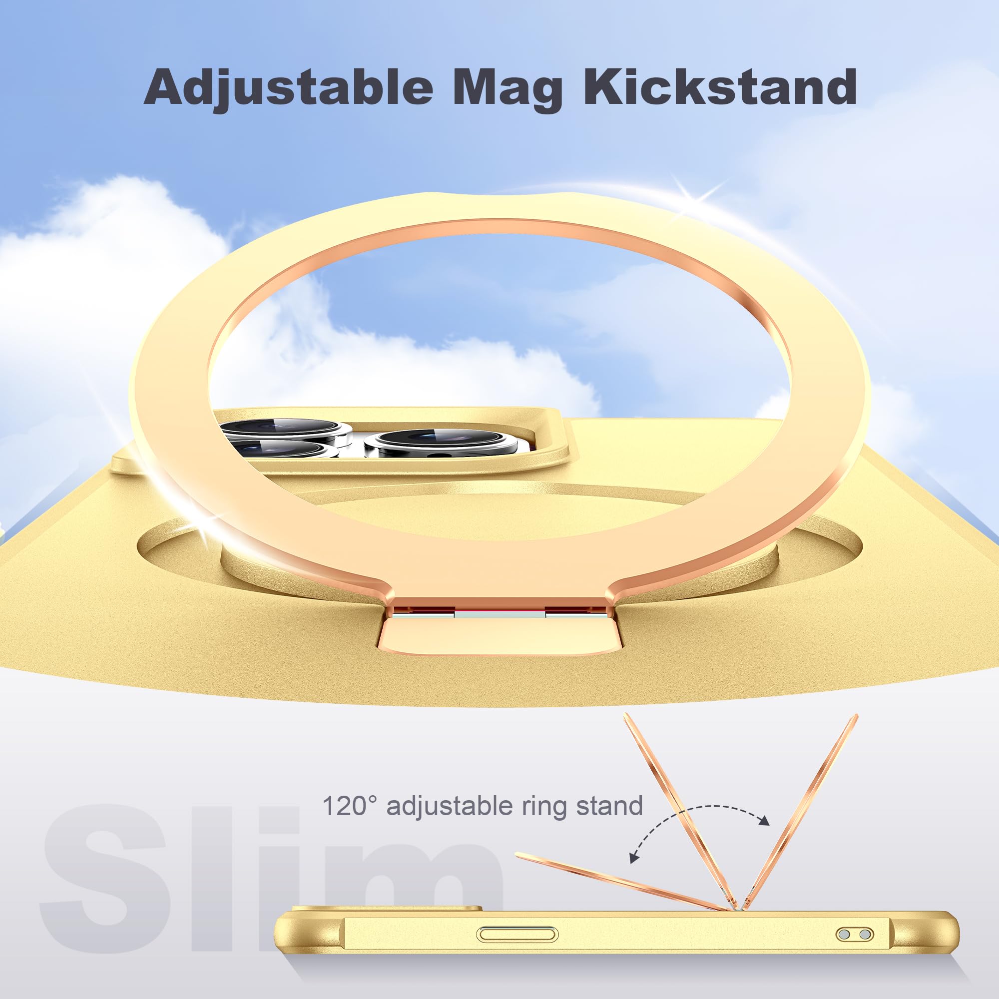 Foto 7 pulgar | Funda De Teléfono Tianli Para Iphone 15 Pro Max Con Soporte De Anillo Magnético - Venta Internacional.