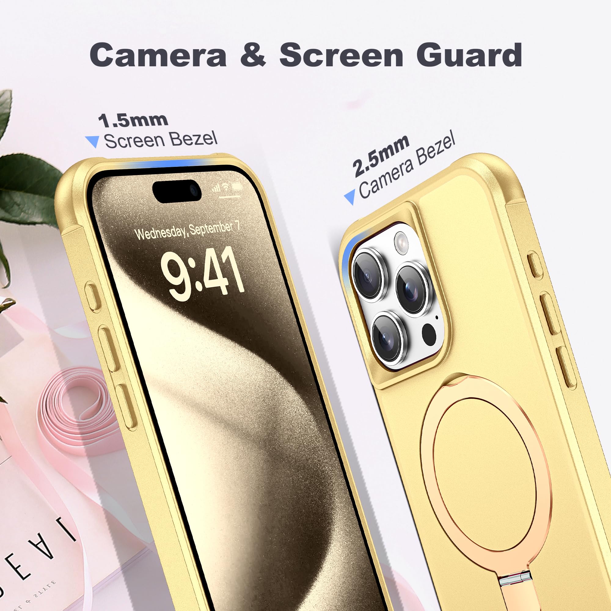 Foto 8 pulgar | Funda De Teléfono Tianli Para Iphone 15 Pro Max Con Soporte De Anillo Magnético - Venta Internacional.