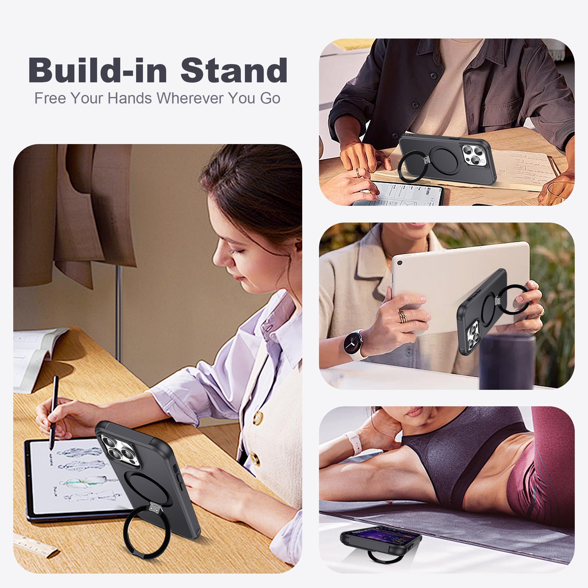 Foto 4 pulgar | Funda Tianli Para Iphone 13 Pro Con Soporte Magnético Invisible - Venta Internacional.