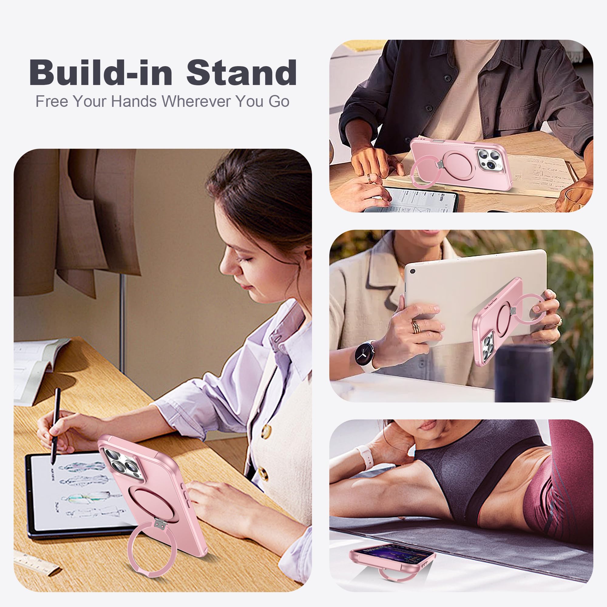 Foto 4 pulgar | Funda De Teléfono Tianli Diseñada Para Iphone 16 Pro Max Con Soporte - Venta Internacional.