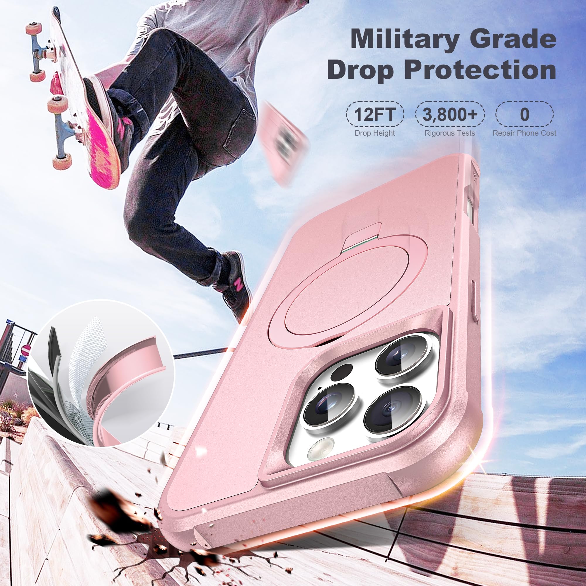 Foto 6 pulgar | Funda De Teléfono Tianli Diseñada Para Iphone 16 Pro Max Con Soporte - Venta Internacional.