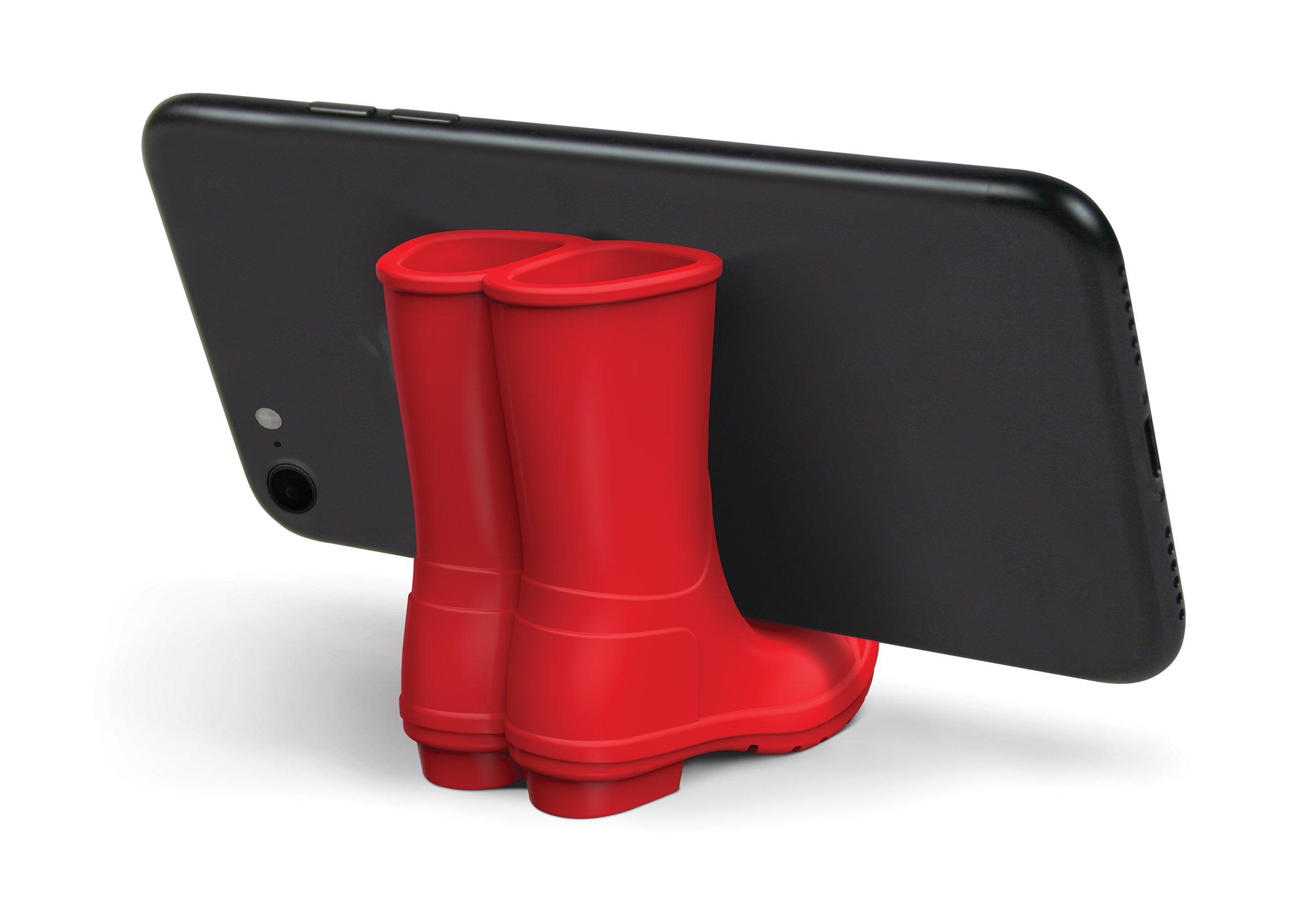 Foto 2 | Botas De Lluvia De Silicona Originales Fred Reboot Con Soporte Para Teléfono  Rojas - Venta Internacional.