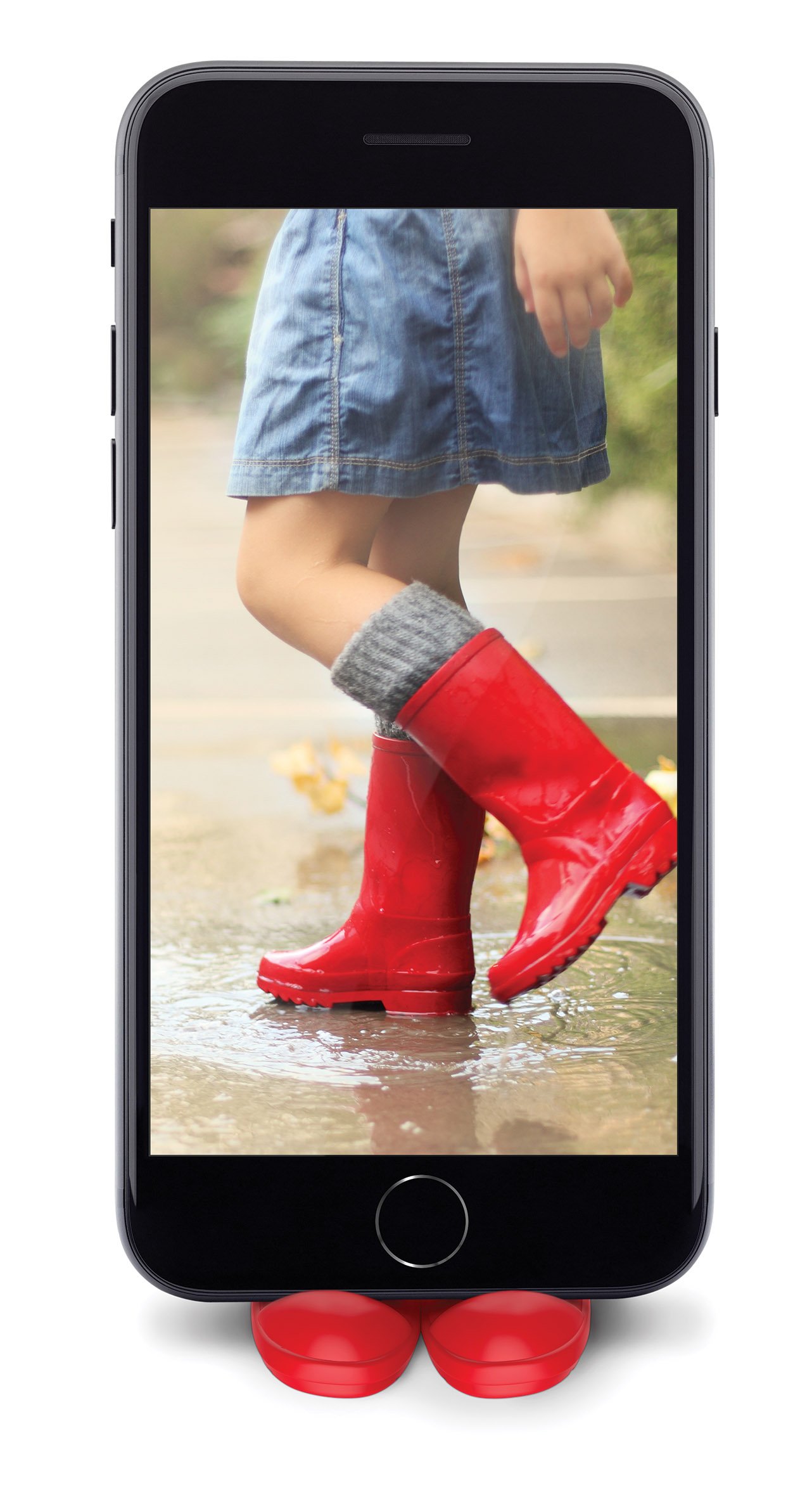 Foto 4 | Botas De Lluvia De Silicona Originales Fred Reboot Con Soporte Para Teléfono  Rojas - Venta Internacional.