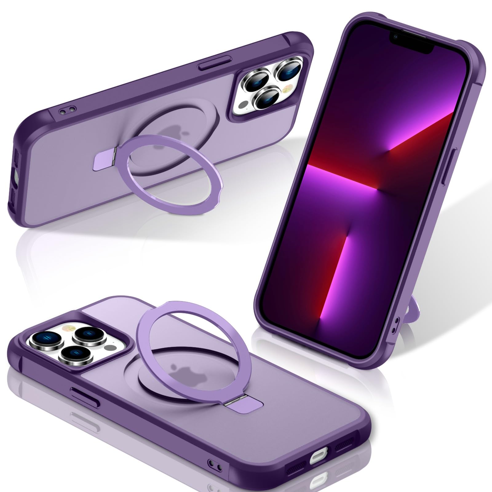 Foto 2 pulgar | Funda Para Teléfono Sterker Con Soporte Magnético Para Iphone 13 Pro Max  Color Morado - Venta Internacional.