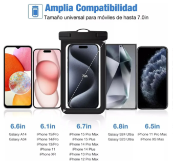 Foto 2 | Paquete De 2 Fundas Negro Xtellar Impermeables Premium Para Teléfonos Inteligentes