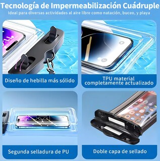 Foto 2 | Set Xtellar 3 Piezas: Bolsa Riñonera Y Fundas Impermeables Para Teléfono De 6 7 Pulg Cara A Tus Aventuras Al Aire Libre