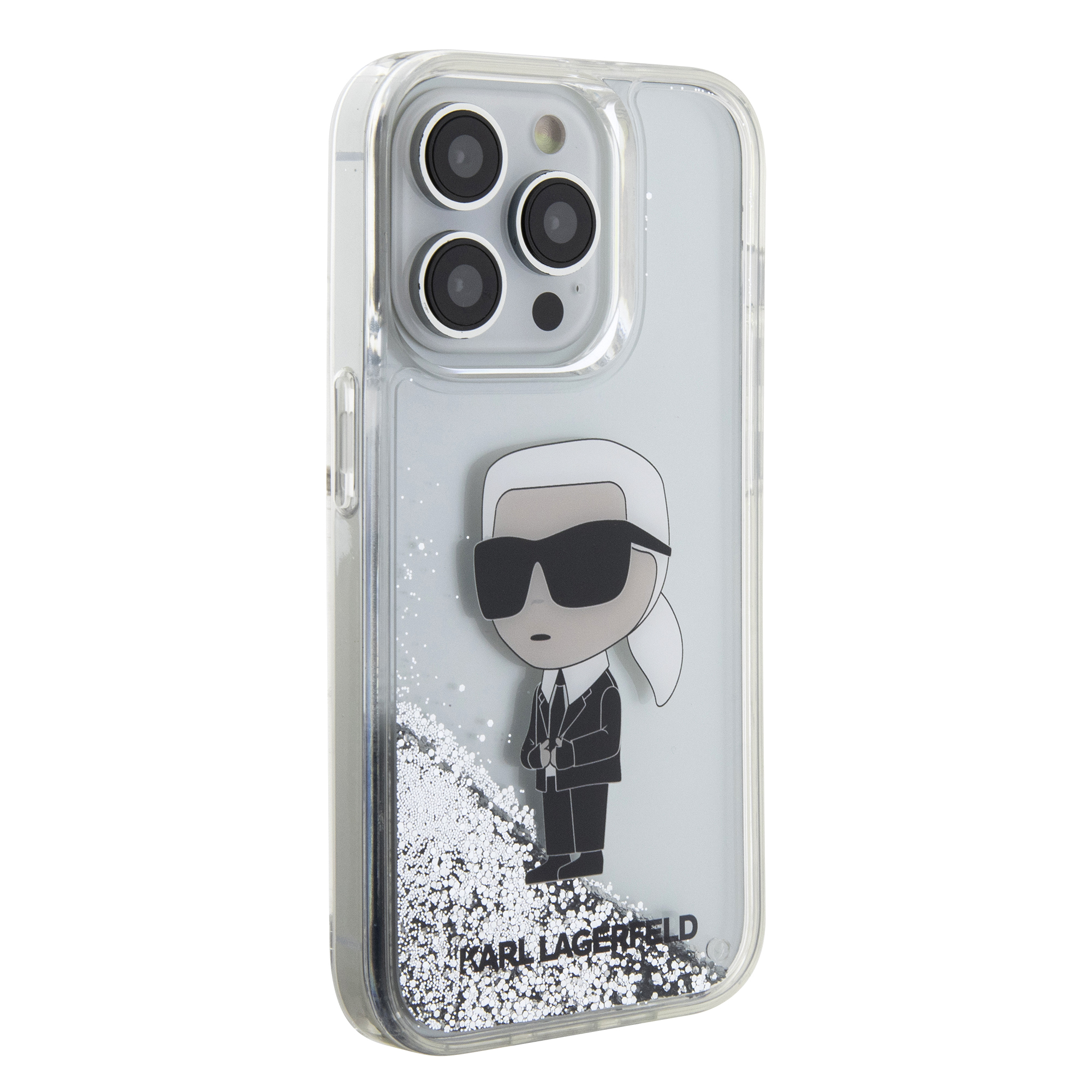 Foto 4 | Funda Original Karl Brillos Líquido Iphone 15 Pro Plata