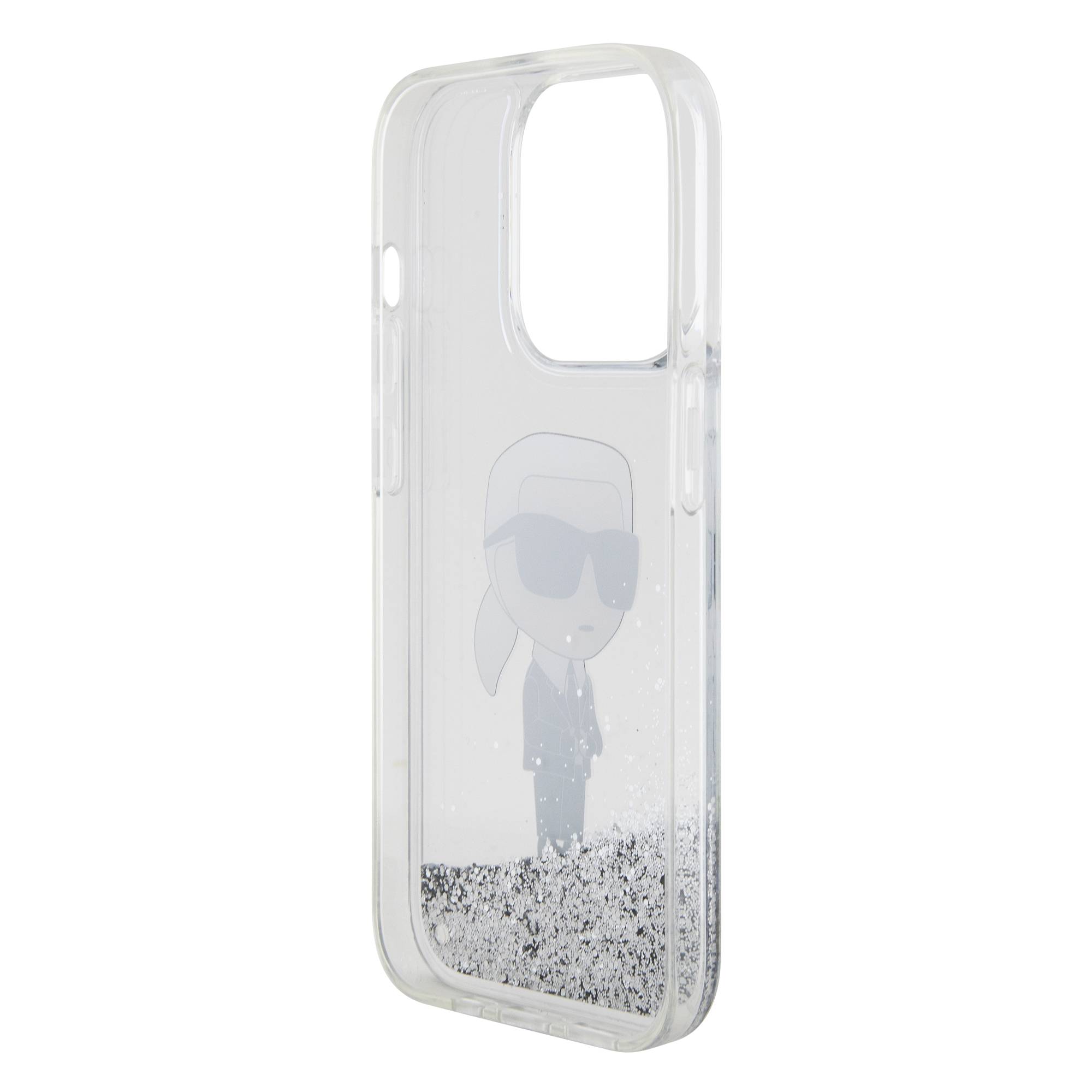 Foto 8 pulgar | Funda Original Karl Brillos Líquido Iphone 15 Pro Plata