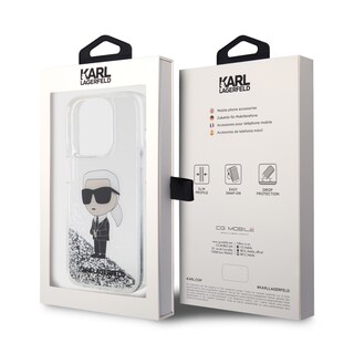 Foto 8 | Funda Original Karl Brillos Líquido Iphone 15 Pro Plata