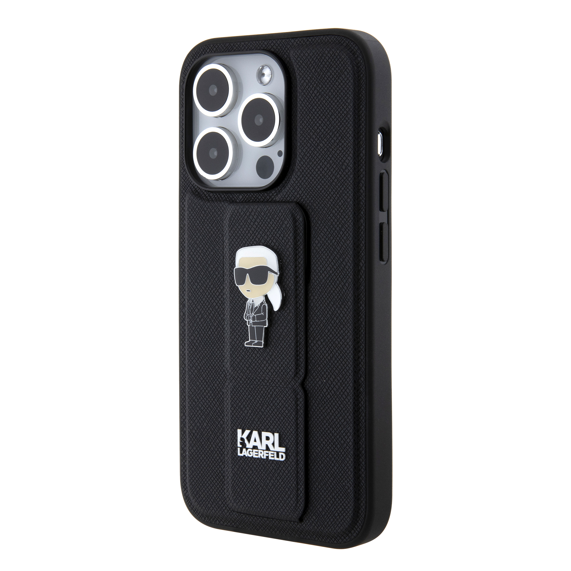 Foto 4 pulgar | Funda Original Karl Stand Karl Iphone 15 Pro Negro