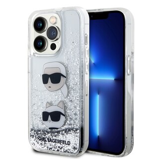 Foto 1 | Funda Original Karl Brillos Líquido K&c Iphone 15 Pro Plata