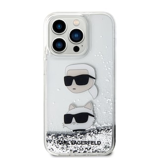 Foto 3 | Funda Original Karl Brillos Líquido K&c Iphone 15 Pro Plata