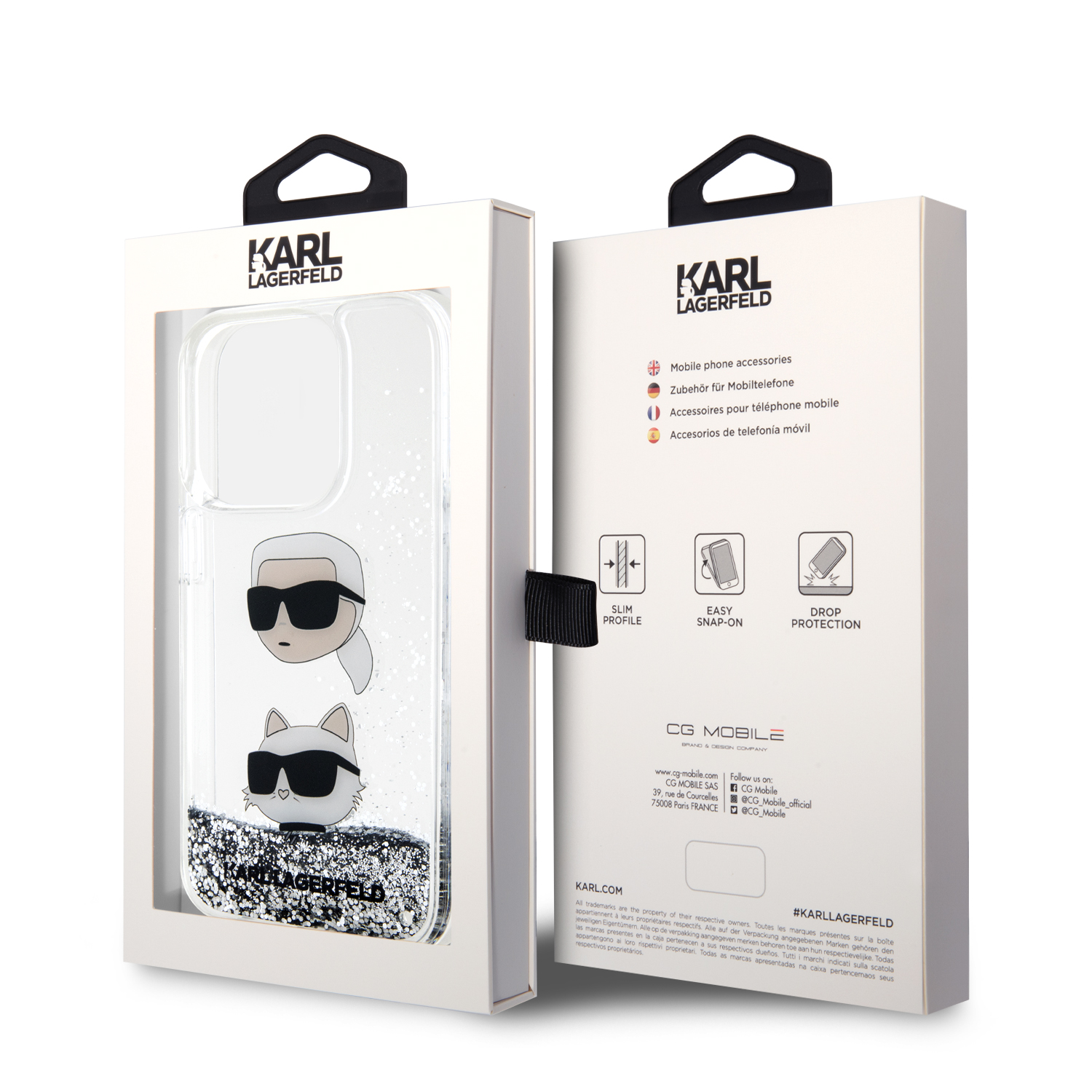 Foto 8 | Funda Original Karl Brillos Líquido K&c Iphone 15 Pro Plata
