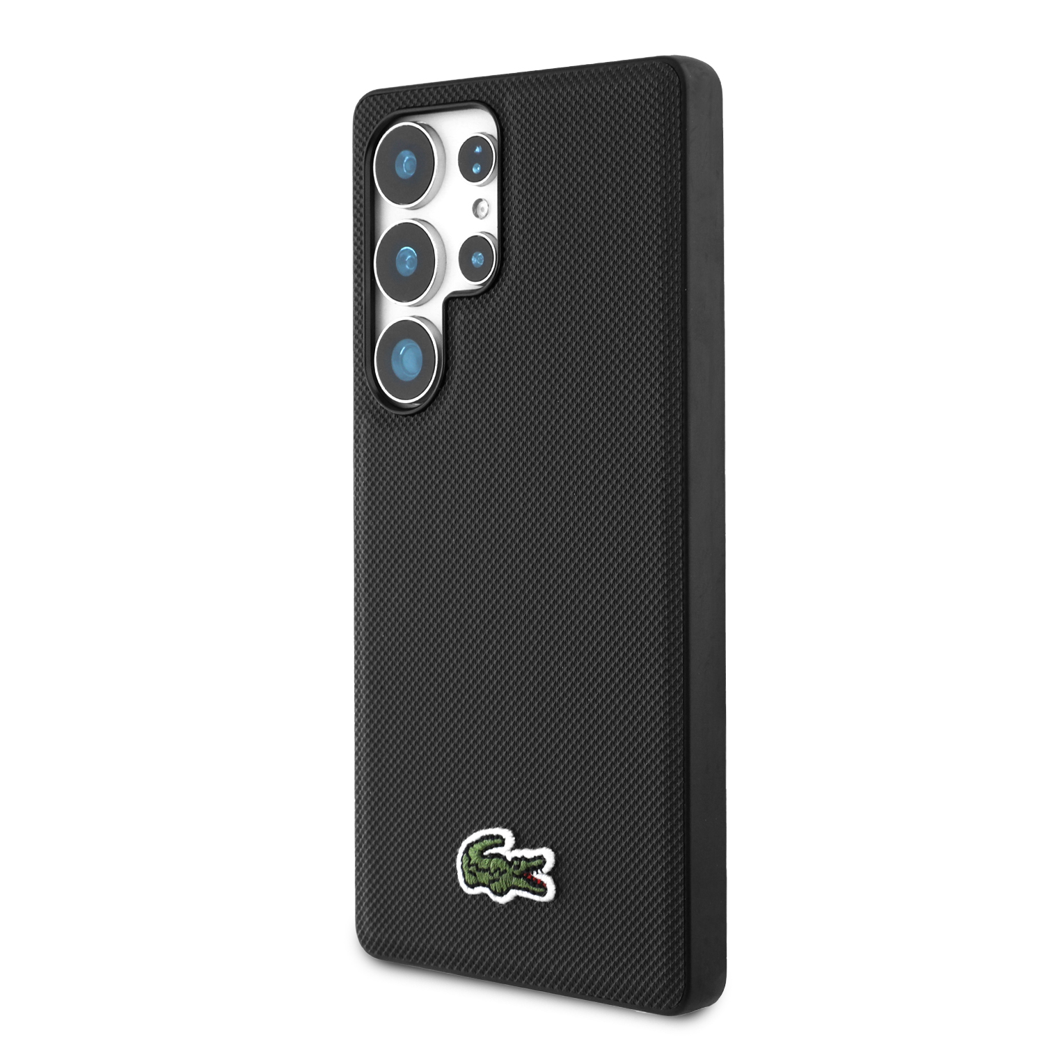 Foto 3 pulgar | Funda Original Lacoste Logo Bordado S25 Ultra Negro