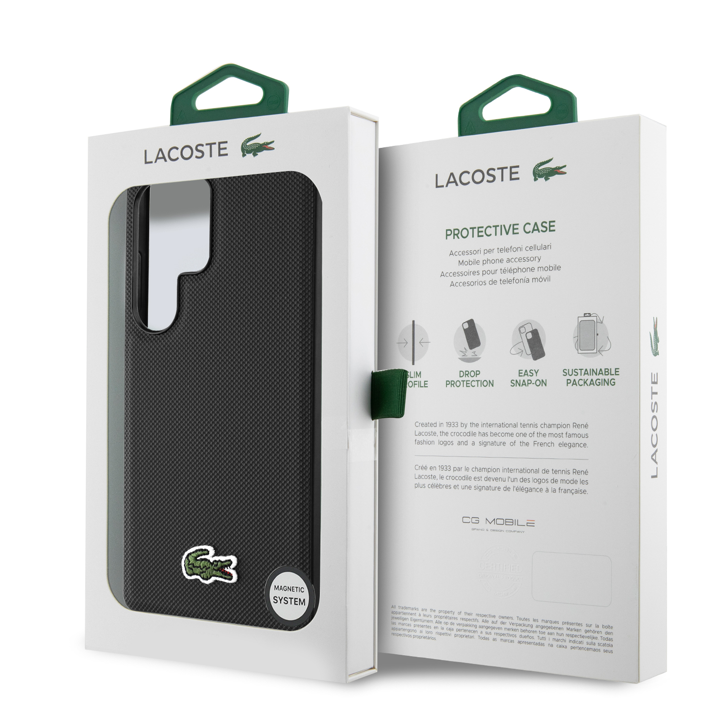 Foto 9 pulgar | Funda Original Lacoste Logo Bordado S25 Ultra Negro