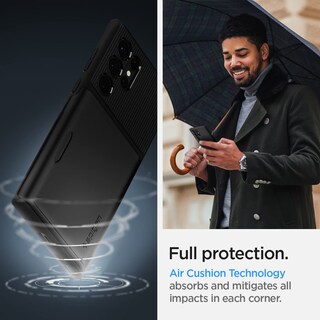 Foto 3 | Funda Spigen Slim Armor Cs Para Galaxy S22 Ultra Color Negro - Venta Internacional.