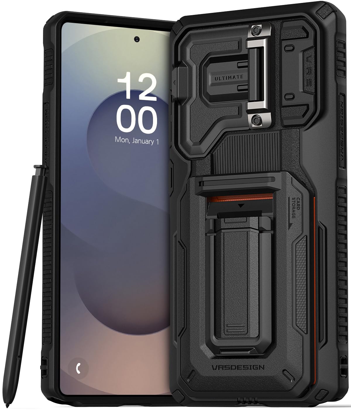 Funda Vrs Design Origin Para Galaxy S25 Ultra Con Cartera Negra - Venta Internacional.