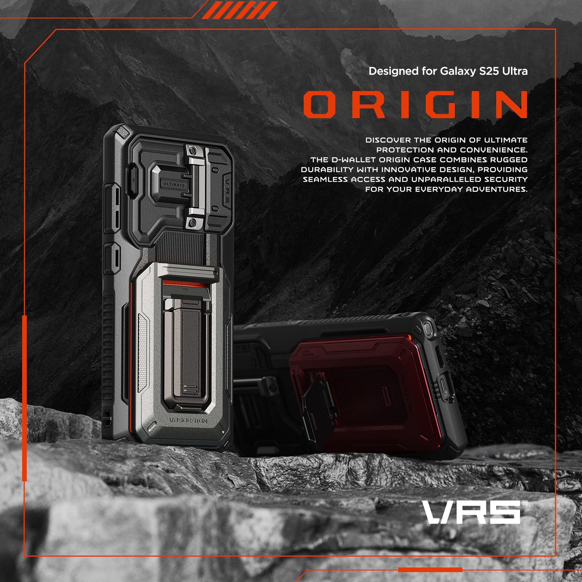 Foto 3 pulgar | Funda Vrs Design Origin Para Galaxy S25 Ultra Con Cartera Negra - Venta Internacional.