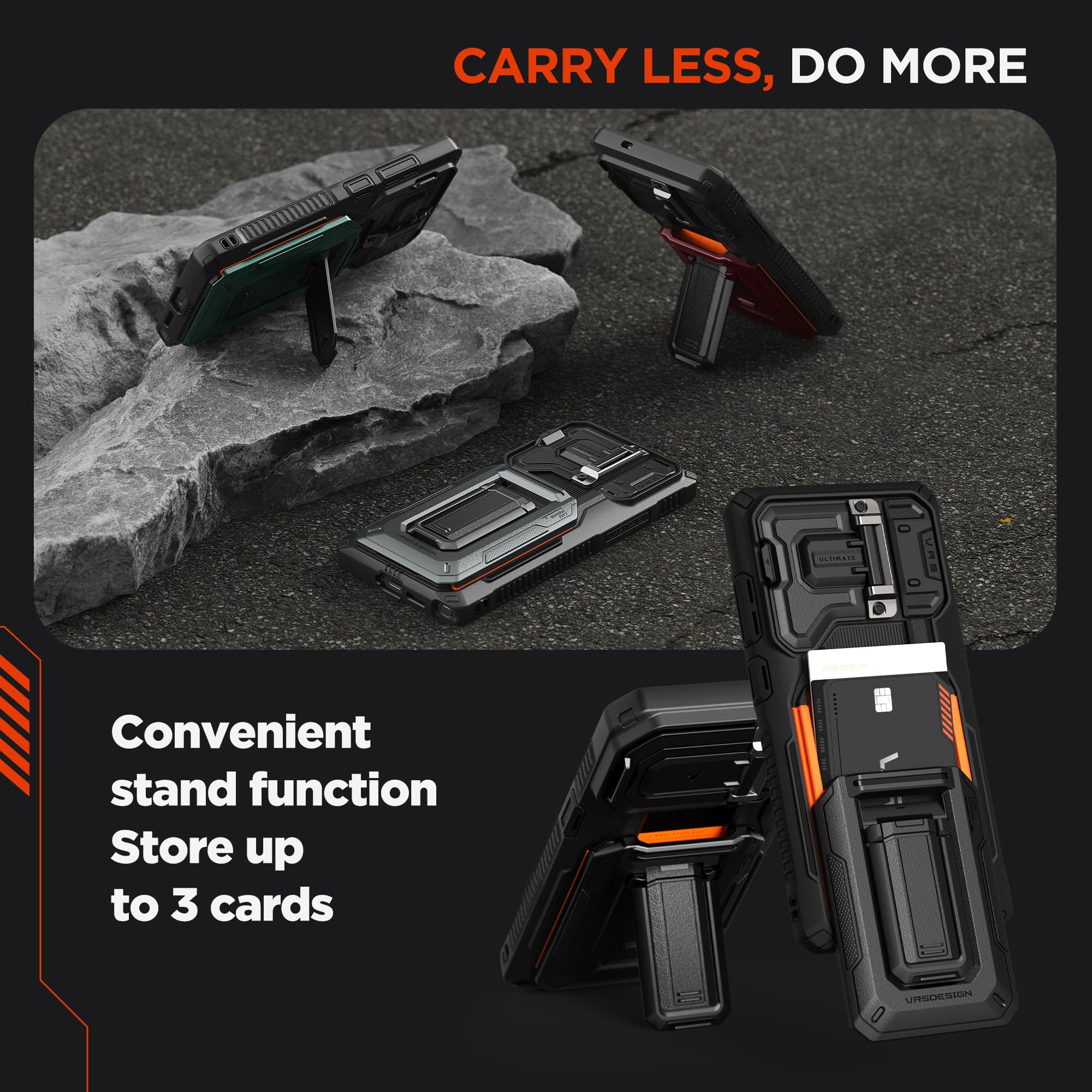 Foto 5 pulgar | Funda Vrs Design Origin Para Galaxy S25 Ultra Con Cartera Negra - Venta Internacional.
