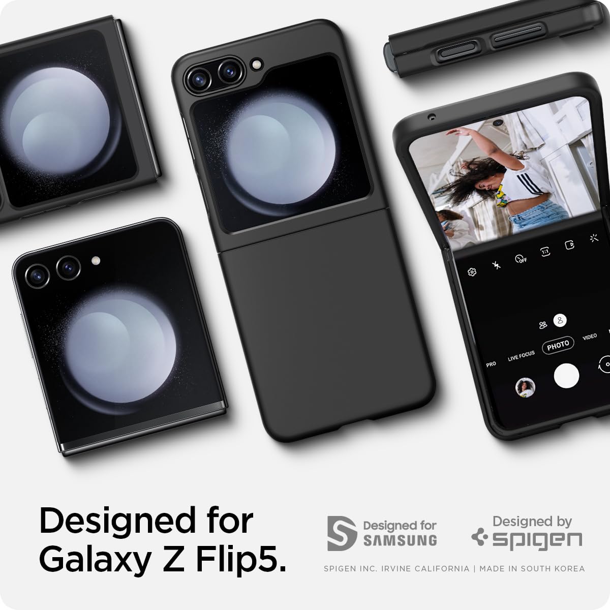 Foto 3 pulgar | Funda Spigen Air Para Galaxy Z Flip 5 (2023)  Color Negro - Venta Internacional.