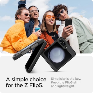 Foto 3 | Funda Spigen Air Para Galaxy Z Flip 5 (2023) Color Negro - Venta Internacional.