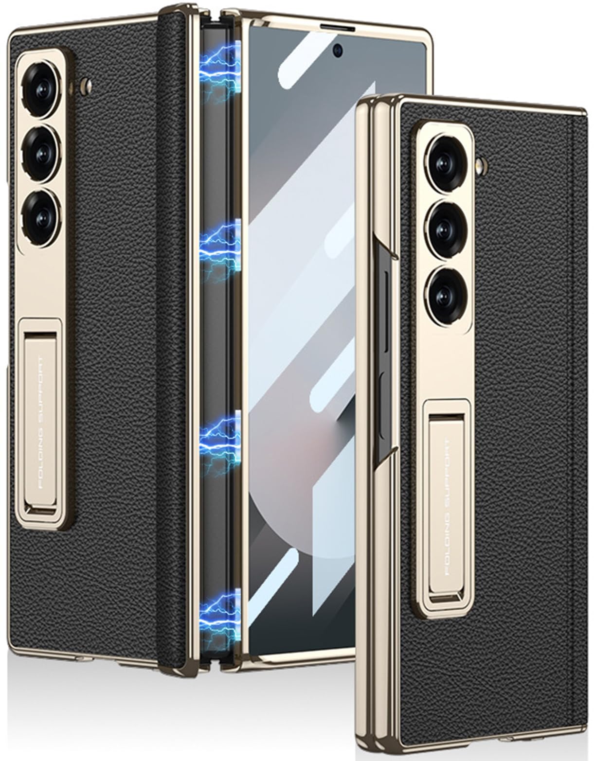 Funda De Piel Miimall Para Samsung Galaxy Z Fold 7 Con Soporte - Venta Internacional.