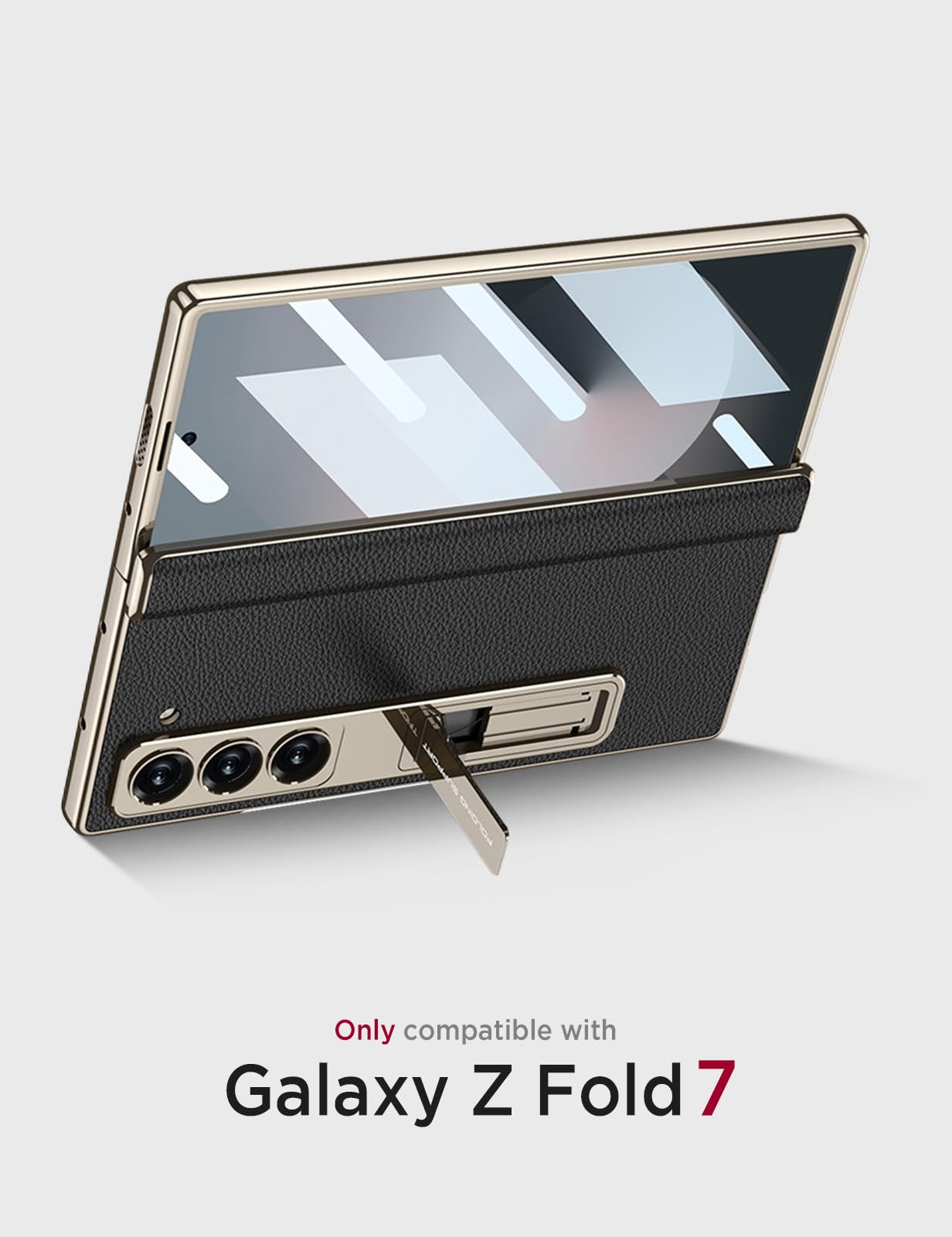 Foto 3 pulgar | Funda De Piel Miimall Para Samsung Galaxy Z Fold 7 Con Soporte - Venta Internacional.