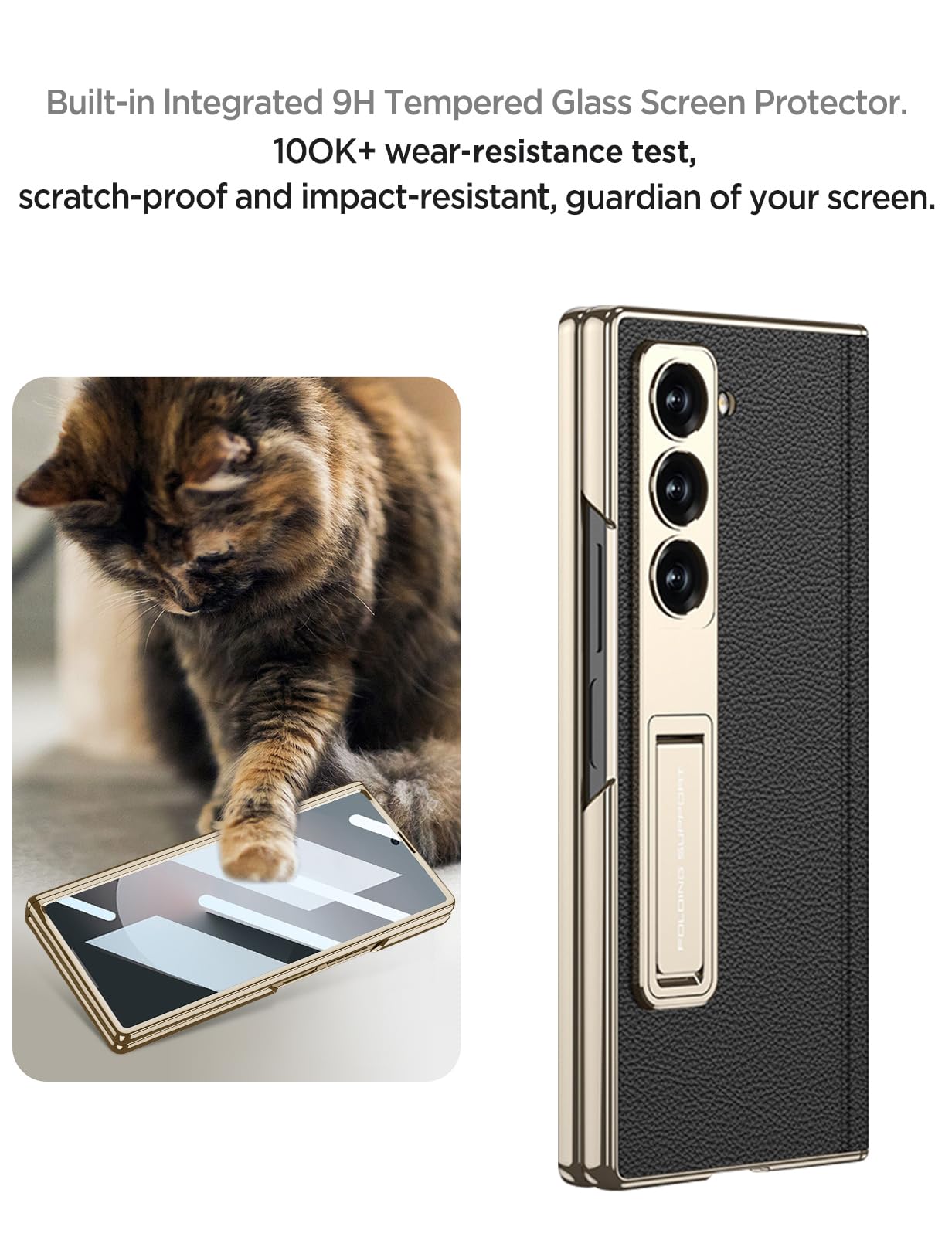 Foto 4 pulgar | Funda De Piel Miimall Para Samsung Galaxy Z Fold 7 Con Soporte - Venta Internacional.