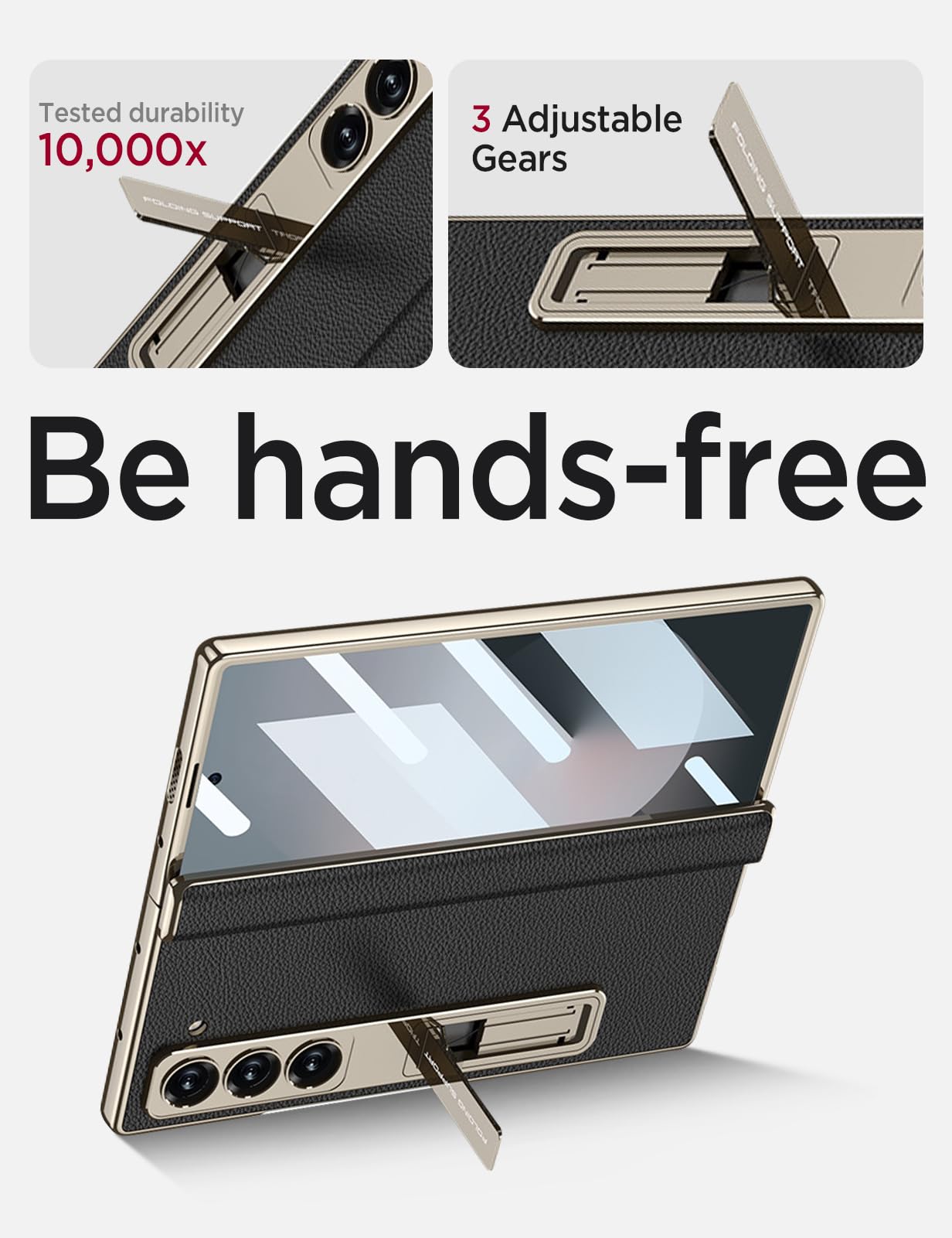 Foto 7 pulgar | Funda De Piel Miimall Para Samsung Galaxy Z Fold 7 Con Soporte - Venta Internacional.
