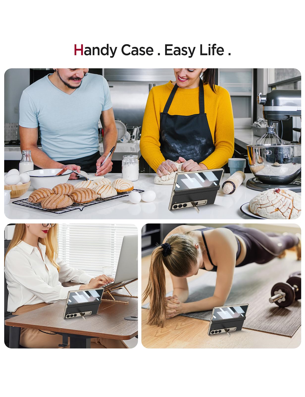 Foto 8 pulgar | Funda De Piel Miimall Para Samsung Galaxy Z Fold 7 Con Soporte - Venta Internacional.