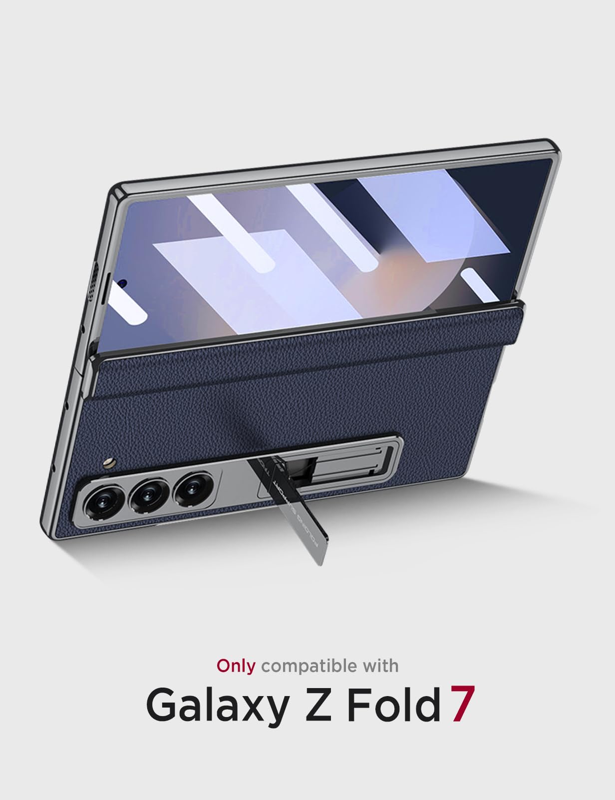 Foto 3 pulgar | Funda De Piel Miimall Para Samsung Galaxy Z Fold 7  Color Azul - Venta Internacional.