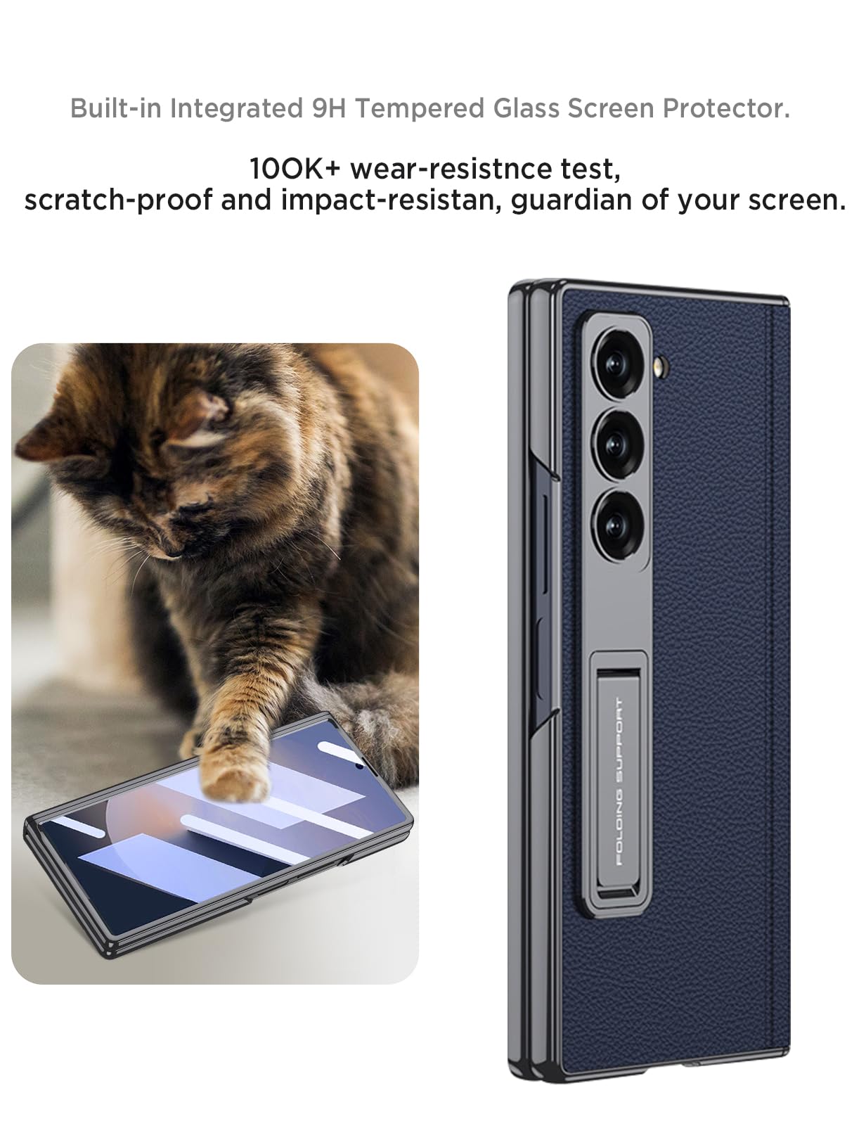 Foto 4 pulgar | Funda De Piel Miimall Para Samsung Galaxy Z Fold 7  Color Azul - Venta Internacional.