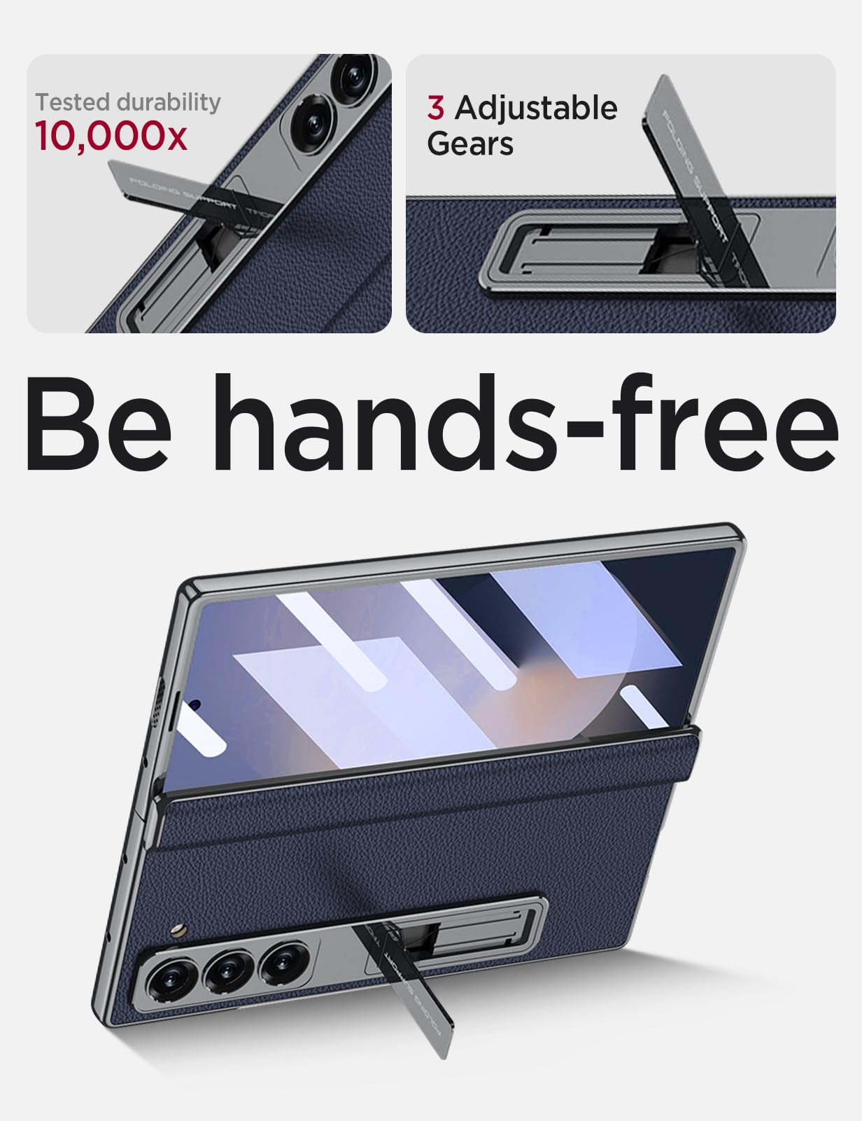 Foto 7 pulgar | Funda De Piel Miimall Para Samsung Galaxy Z Fold 7  Color Azul - Venta Internacional.