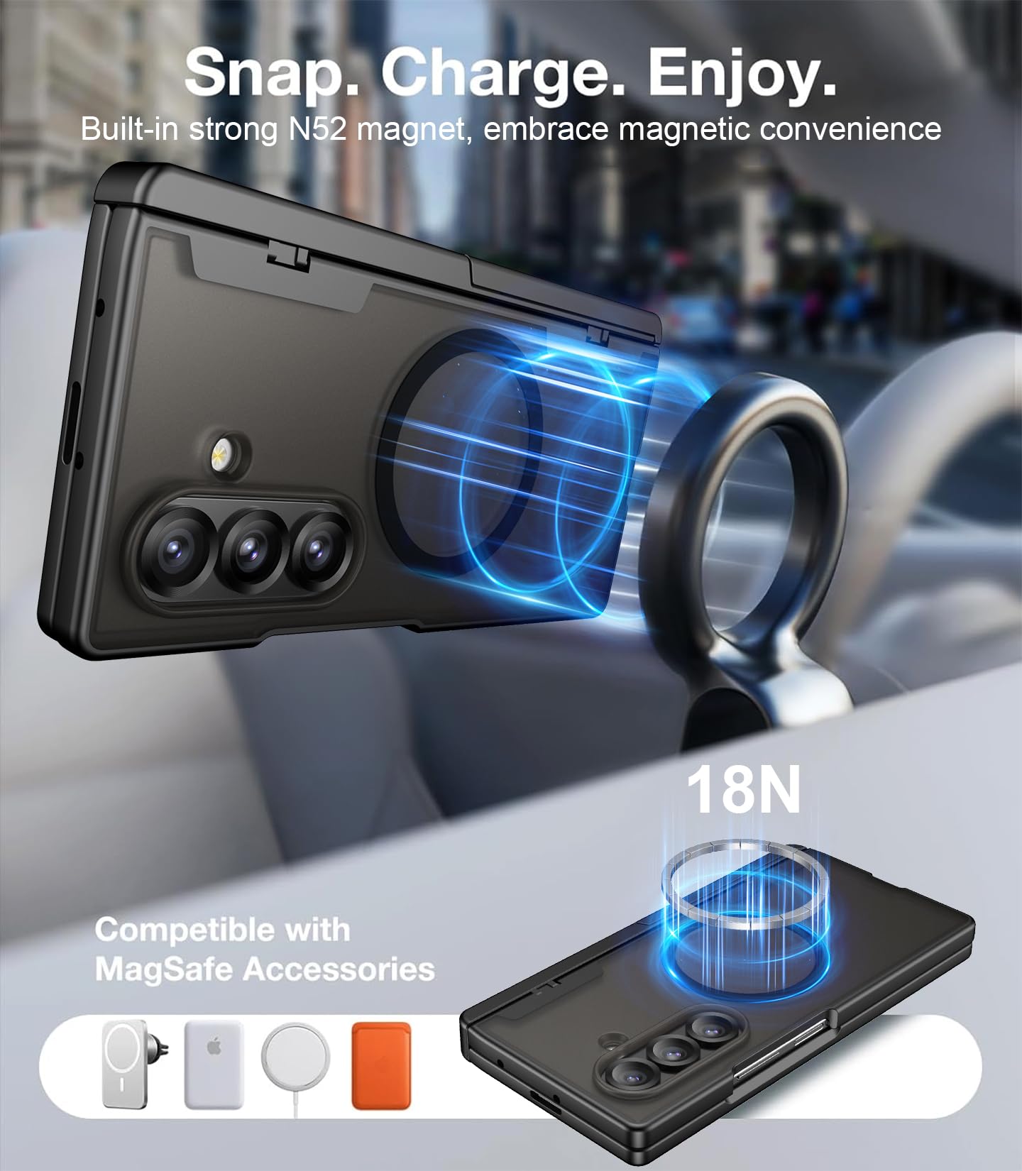 Foto 6 pulgar | Funda Magnética Temdan Con Pantalla Hd Para Samsung Z Fold 7 - Venta Internacional.