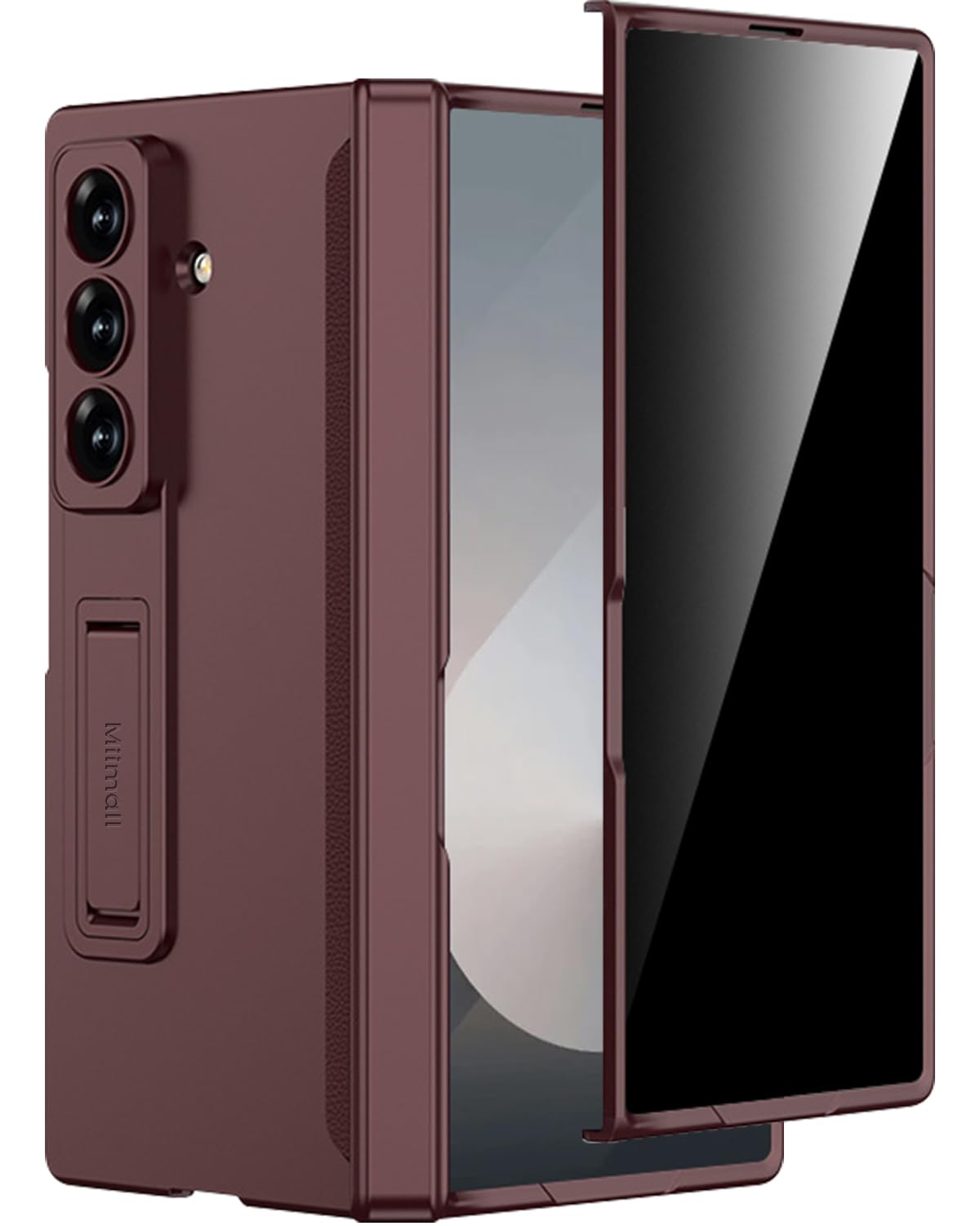 Funda De Teléfono Miimall Para Samsung Galaxy Z Fold 7  Color Rojo Vino - Venta Internacional.