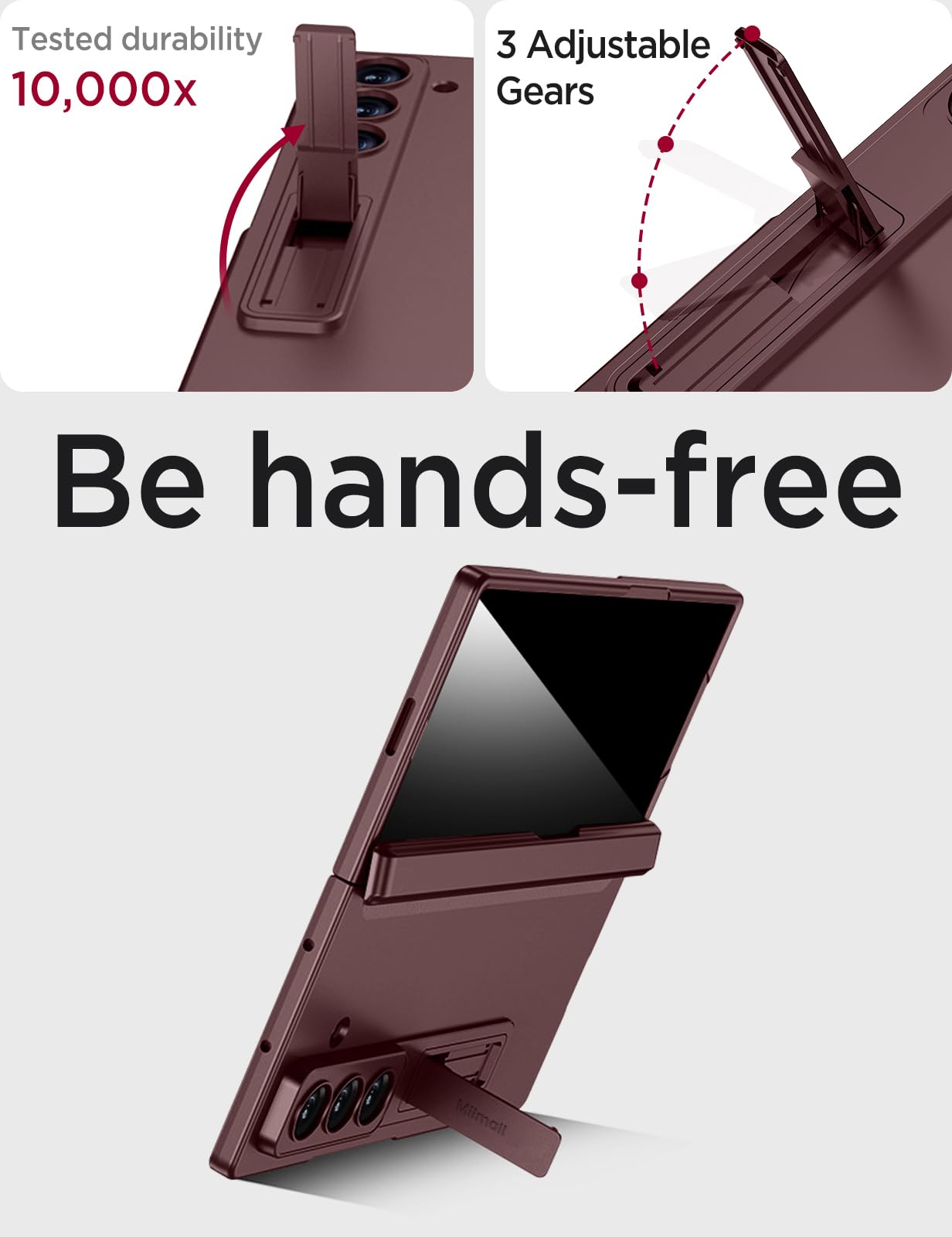 Foto 6 | Funda De Teléfono Miimall Para Samsung Galaxy Z Fold 7  Color Rojo Vino - Venta Internacional.