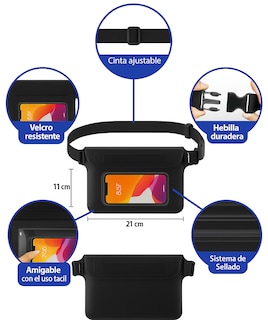 Foto 2 | Bolsa Impermeable Universal Ipx8 Para Celular Hasta 6.8'' Con Cinturón Ajustable