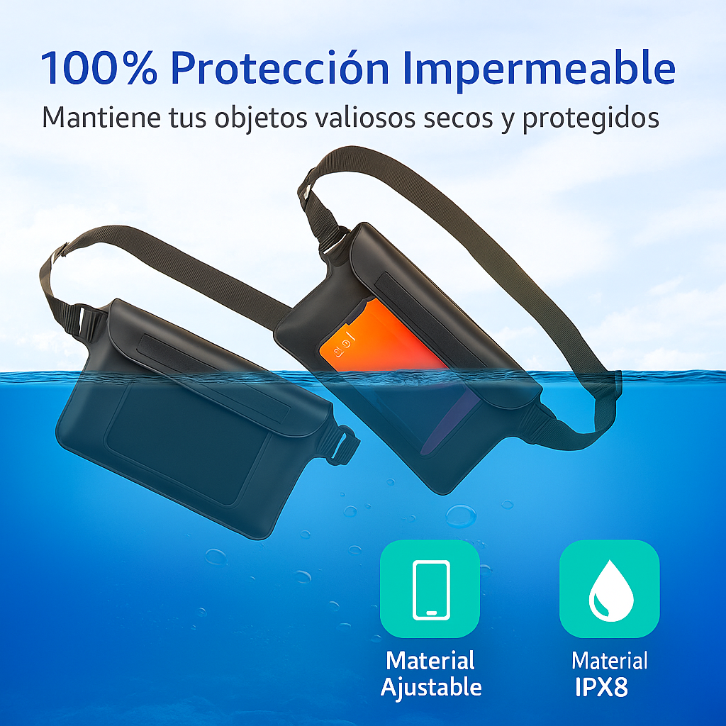 Foto 3 | Bolsa Impermeable Universal Ipx8 Para Celular Hasta 6.8'' Con Cinturón Ajustable
