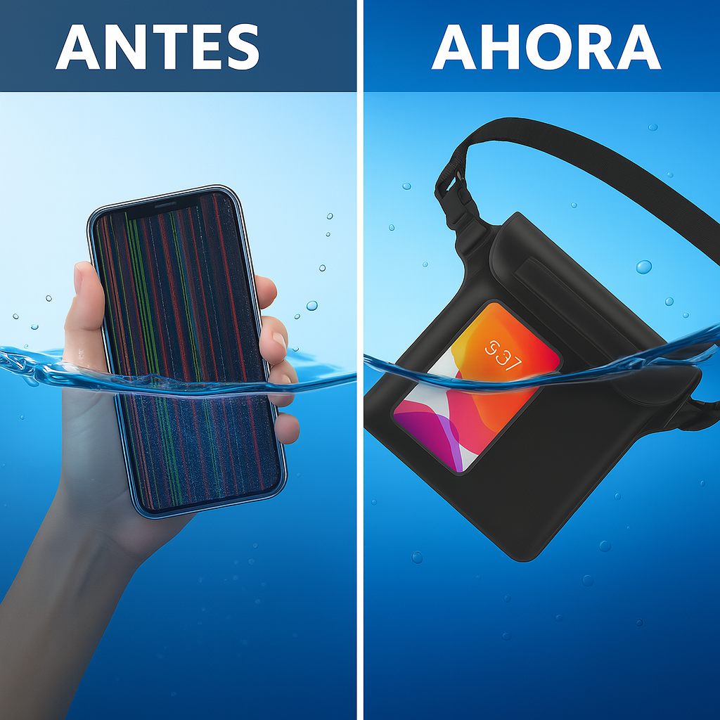 Foto 5 pulgar | Bolsa Impermeable Universal Ipx8 Para Celular Hasta 6.8'' Con Cinturón Ajustable