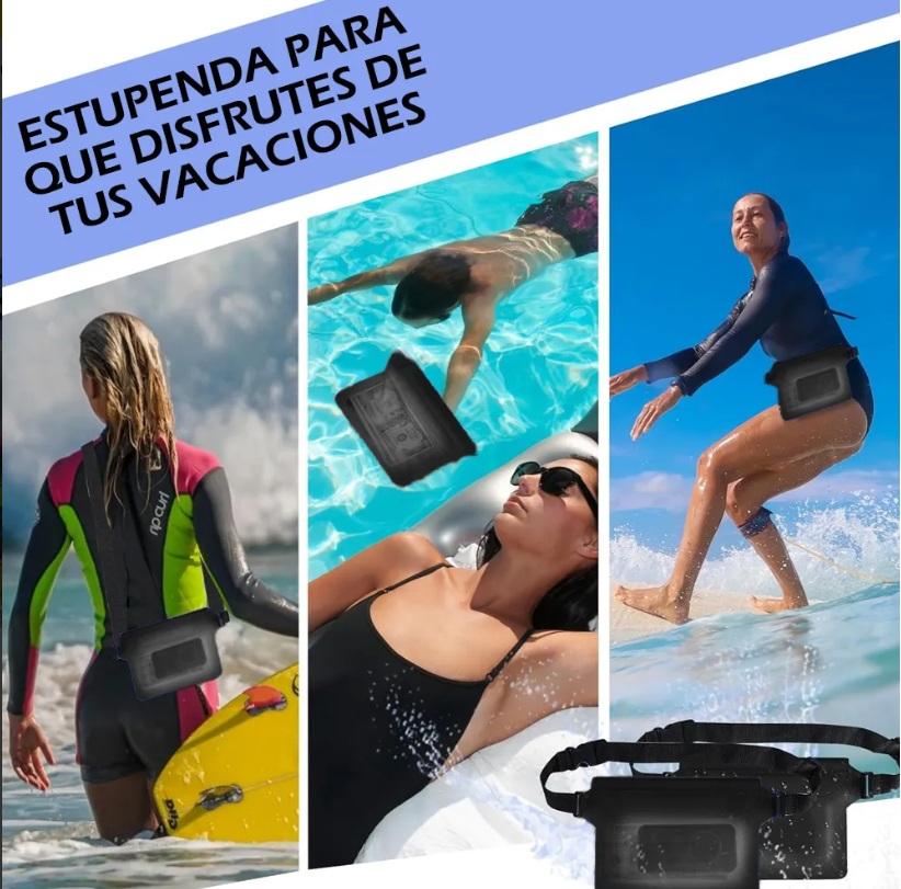 Foto 6 pulgar | Bolsa Impermeable Universal Ipx8 Para Celular Hasta 6.8'' Con Cinturón Ajustable