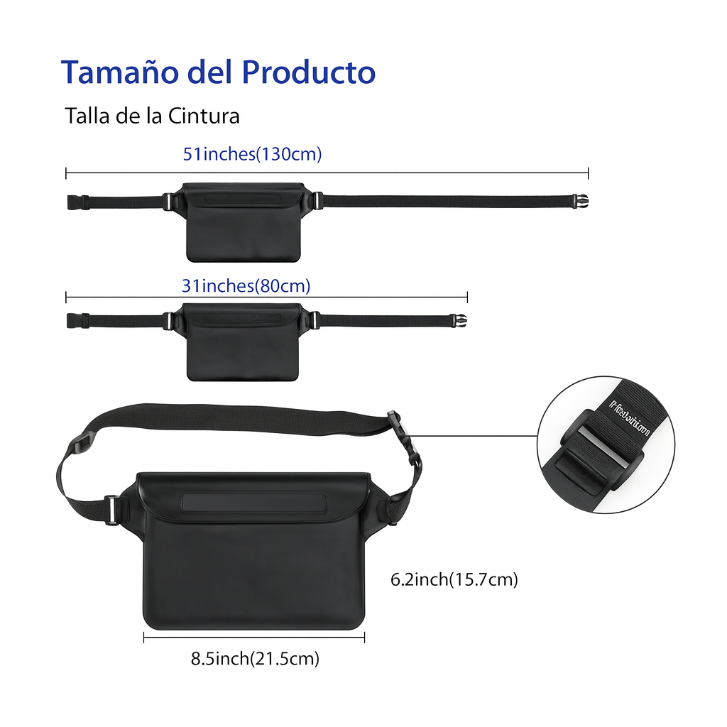 Foto 8 pulgar | Bolsa Impermeable Universal Ipx8 Para Celular Hasta 6.8'' Con Cinturón Ajustable