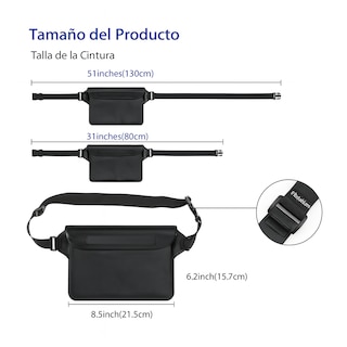 Foto 7 | Bolsa Impermeable Universal Ipx8 Para Celular Hasta 6.8'' Con Cinturón Ajustable