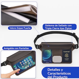 Foto 8 | Bolsa Impermeable Universal Ipx8 Para Celular Hasta 6.8'' Con Cinturón Ajustable