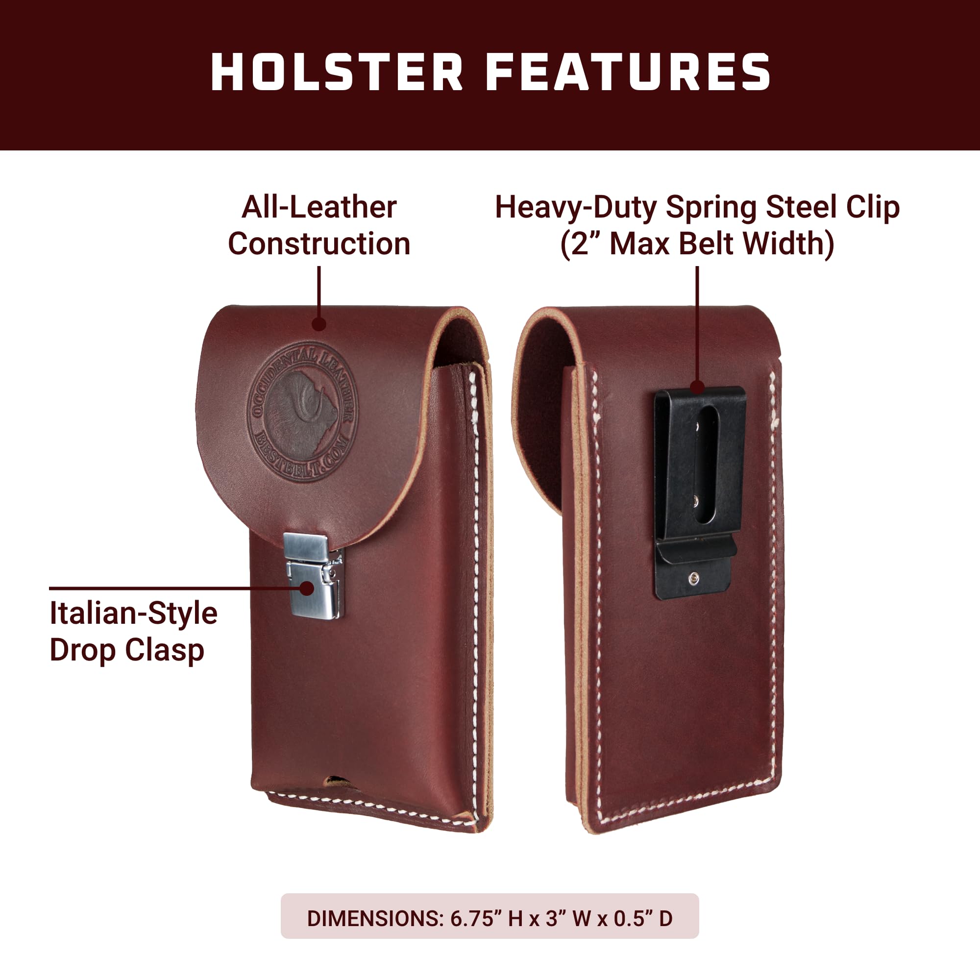 Foto 4 pulgar | Funda Para Teléfono Occidental Leather Latigo Leather  Con Clip - Venta Internacional.