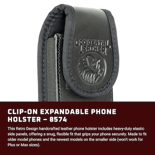 Foto 2 | Funda De Teléfono Occidental De Piel Expandible Con Clip Negra - Venta Internacional.