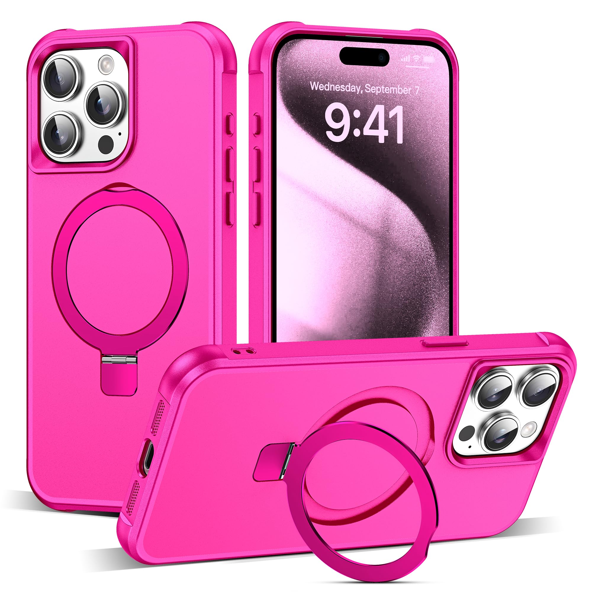 Funda De Teléfono Tianli Diseñada Para Iphone 15 Pro  Color Rosa Intenso - Venta Internacional.
