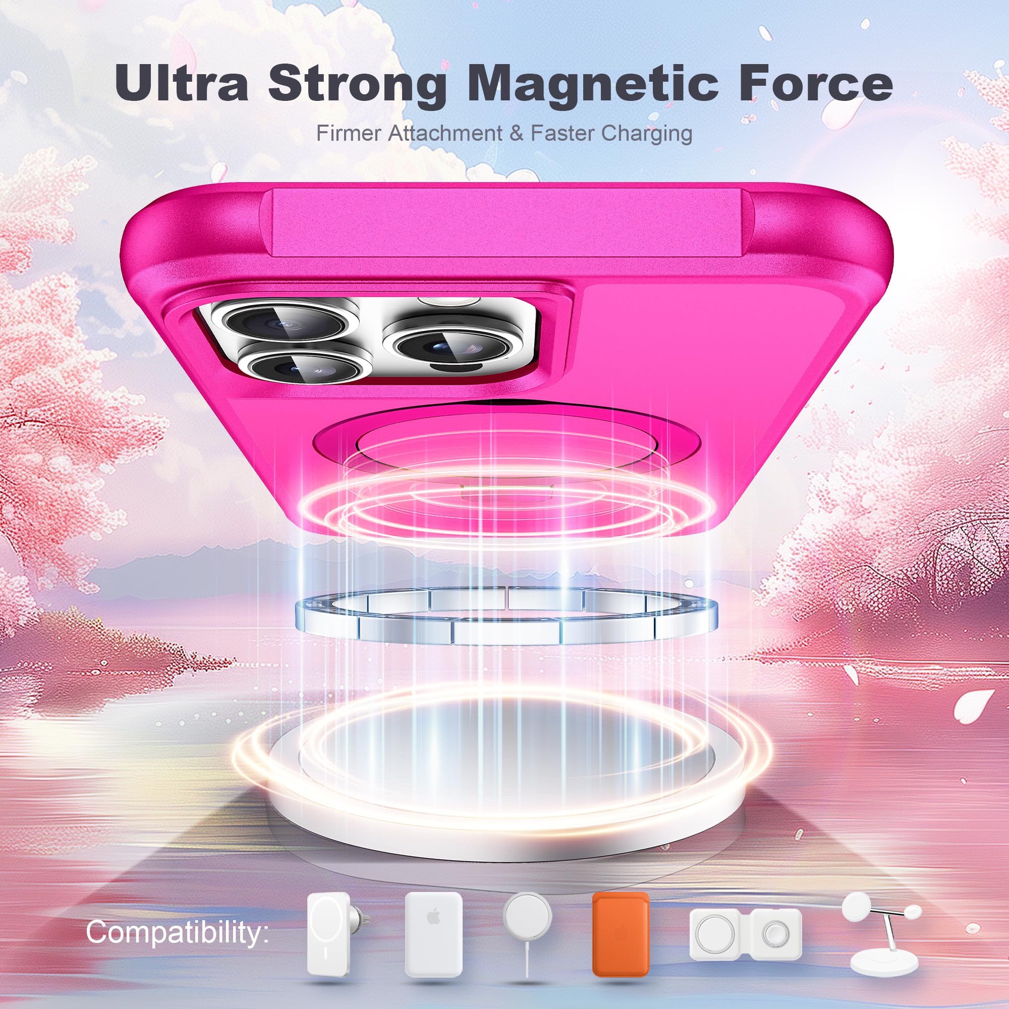 Foto 5 pulgar | Funda De Teléfono Tianli Diseñada Para Iphone 15 Pro  Color Rosa Intenso - Venta Internacional.