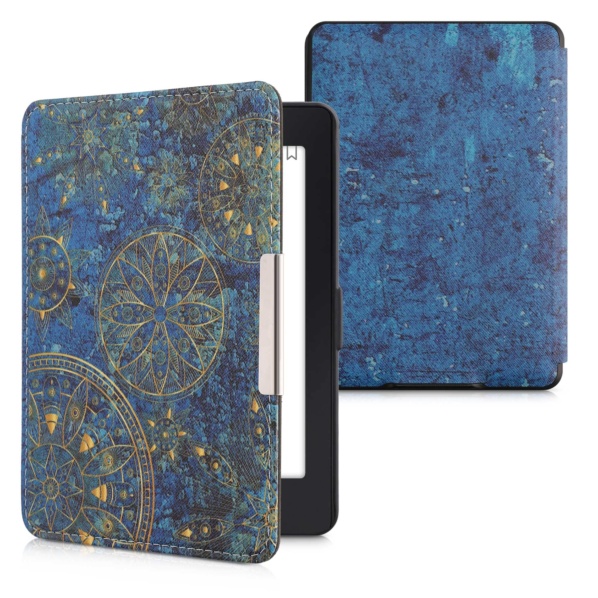 Funda Kwmobile Compatible Con Amazon Kindle Paperwhite Golden Mandalas Amarillo/azul Oscuro - Venta Internacional.